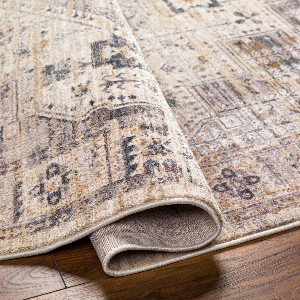 Surya Aida AAD-2307 3&#39;11&quot; x 5&#39;10&quot; Beige, Medium Gray, Tan, Ivory, Deep Teal and Charcoal Area Rug, , large