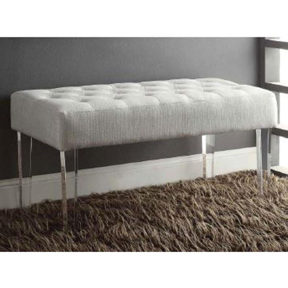 Linden Boulevard Ella Acrylic Leg Bench in Glitz, , large