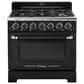 Unique Appliances Classic Retro 36" Pro Convection Gas Range in Midnight Black, , large