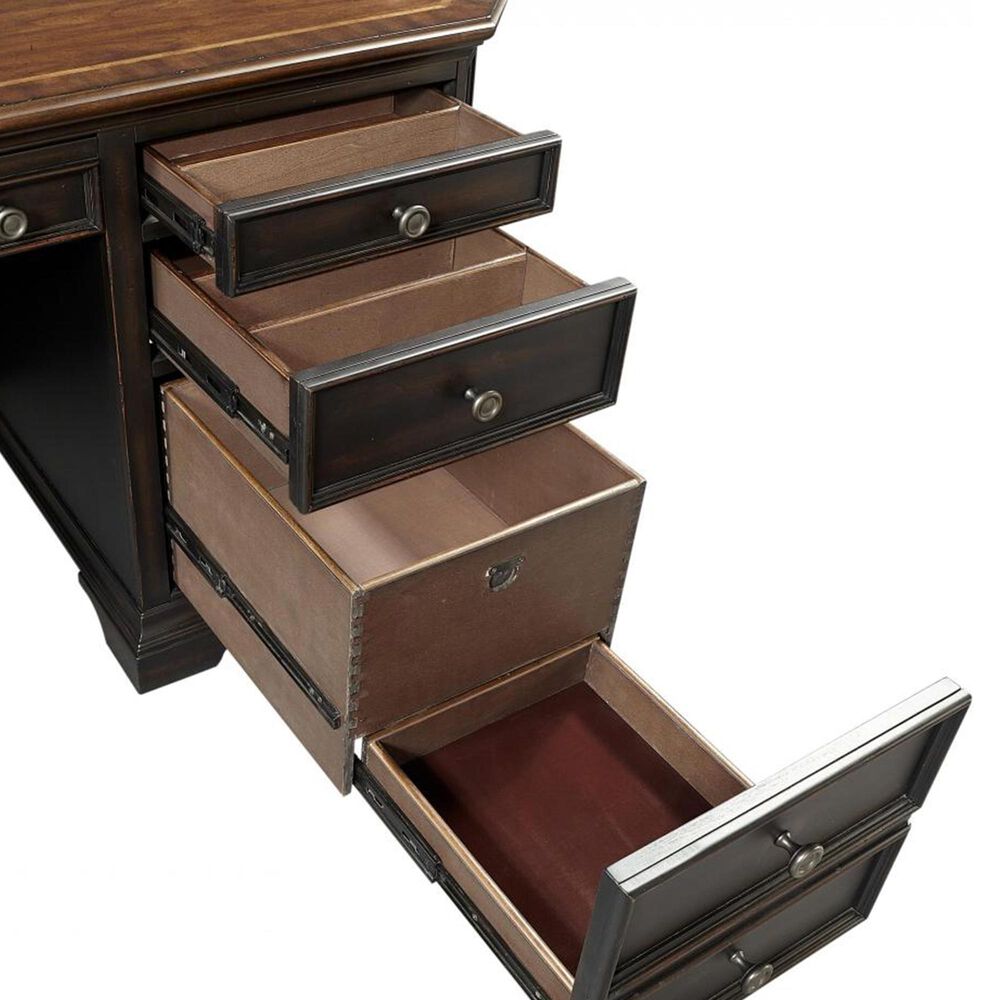 Riva Ridge Hampton 66&quot; Executive Desk in Black Cherry, , large