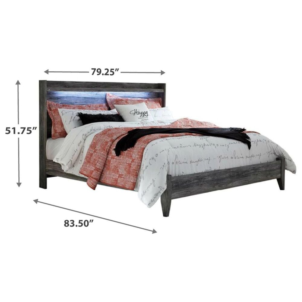 Ashley Baystorm King LED Panel Bed in Smoke Gray, , large