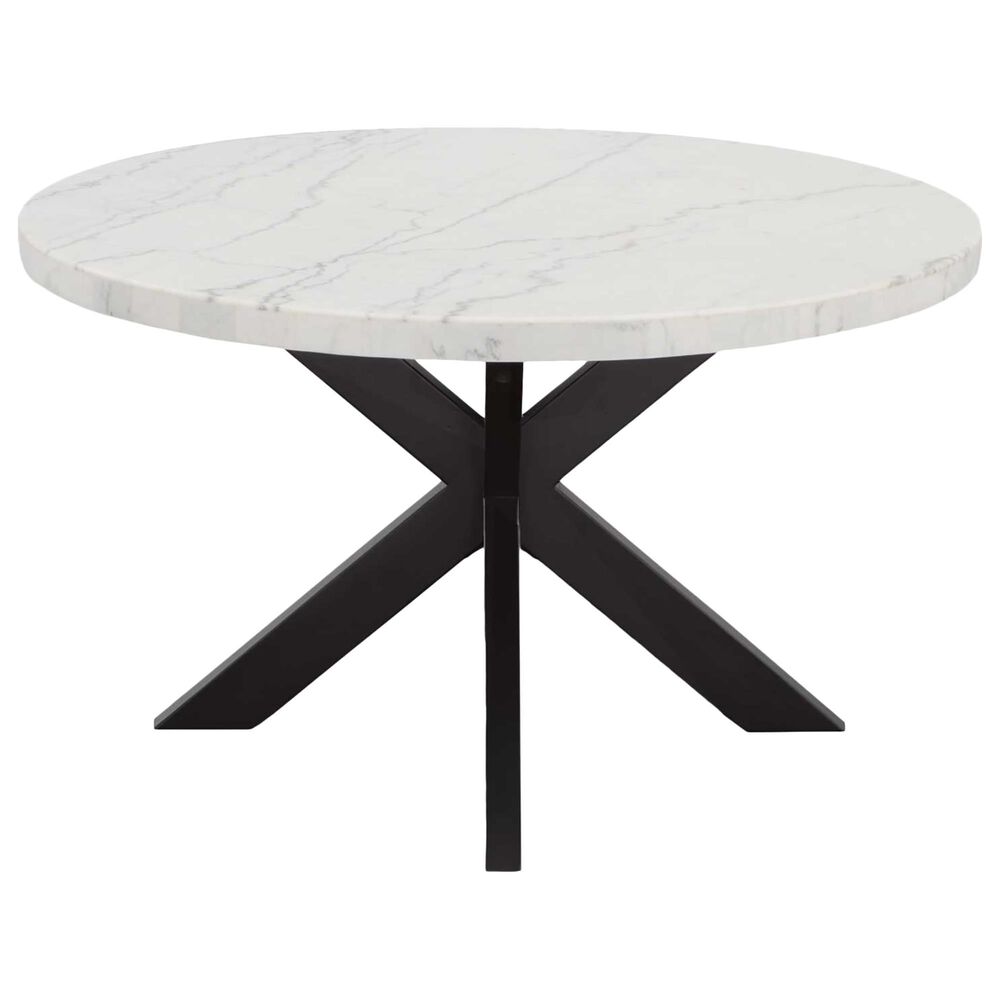 Steve Silver Xena 5-Piece Round Dining Set in White and Ebony, , large