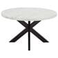 Steve Silver Xena 5-Piece Round Dining Set in White and Ebony, , large