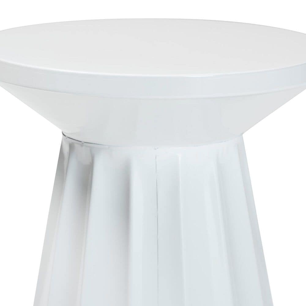 Baxton Studio Ulmer Patio Side Table in White, , large
