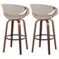 LumiSource Symphony 30" Swivel Barstool with Pewter Grey Upholstery in Walnut and Black (Set of 2), , large