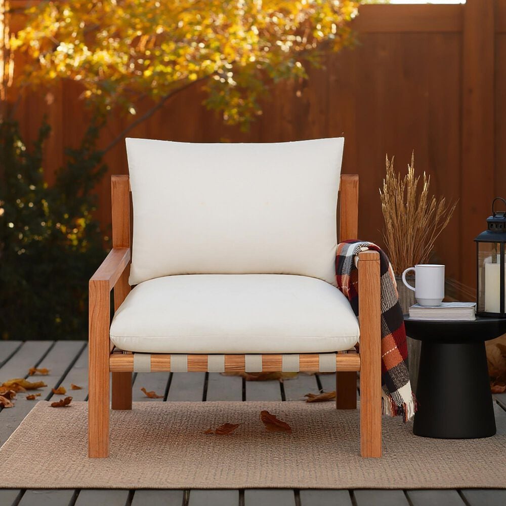 Linon Home Decor Cassius Patio Slanted Back Chair in Off White, , large