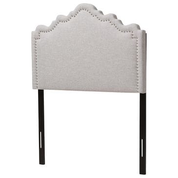 Baxton Studio Nadeen Twin Upholstered Panel Headboard in Greyish Beige, , large