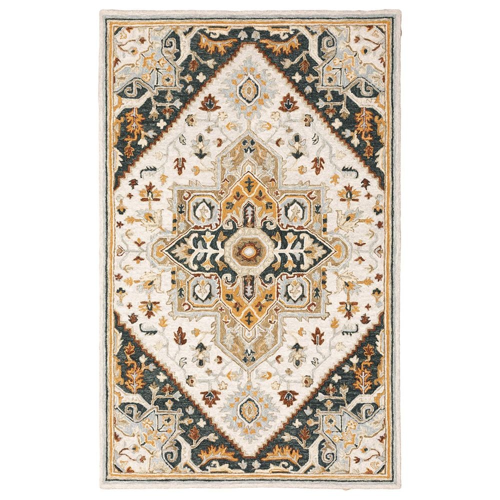 Oriental Weavers Alfresco Medallion 28407 10" x 13" Ivory Area Rug, , large