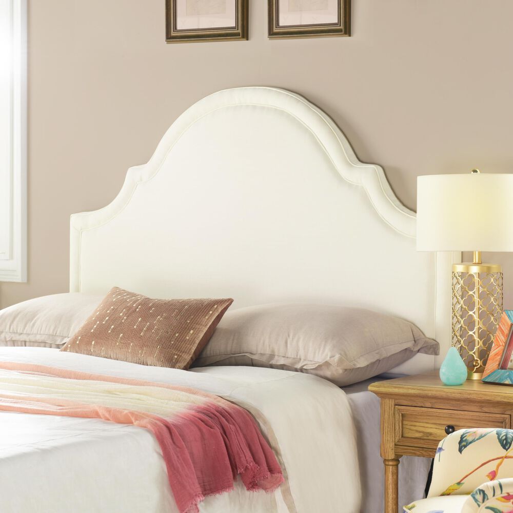 Jennifer Taylor Home Catherine Upholstered Queen Headboard in Antique White, , large