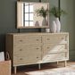 Ashley Cielden 6-Drawer Dresser and Mirror in Tan, , large