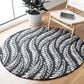 Safavieh Micro-Loop MLP170H 5" Round Charcoal and Ivory Area Rug, , large
