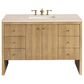 James Martin Vanities Hudson 48" Single Bathroom Vanity in Light Natural Oak with 3 cm Eternal Marfil Quartz Top and Rectangular Sink, , large