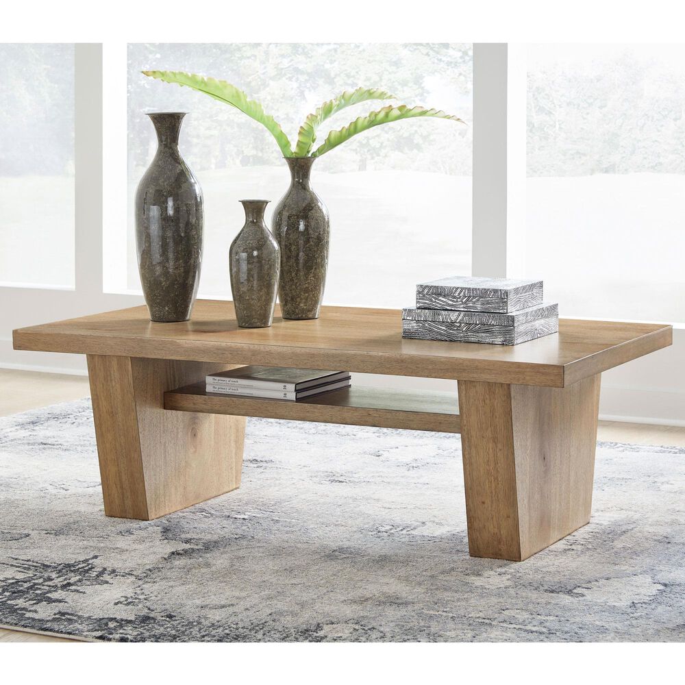 Ashley Kristiland Cocktail Table in Light Brown, , large