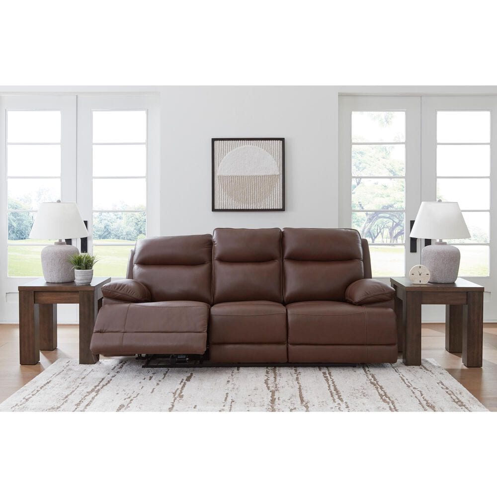 Ashley VonRyan Power Reclining Sofa with Adjustable Headrest in Tobacco, , large
