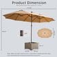 HOMLUX 2-Piece 14.5 ft Patio Umbrella and All-weather Rattan, Square Coffee Table Outdoor Set in Khaki, , large