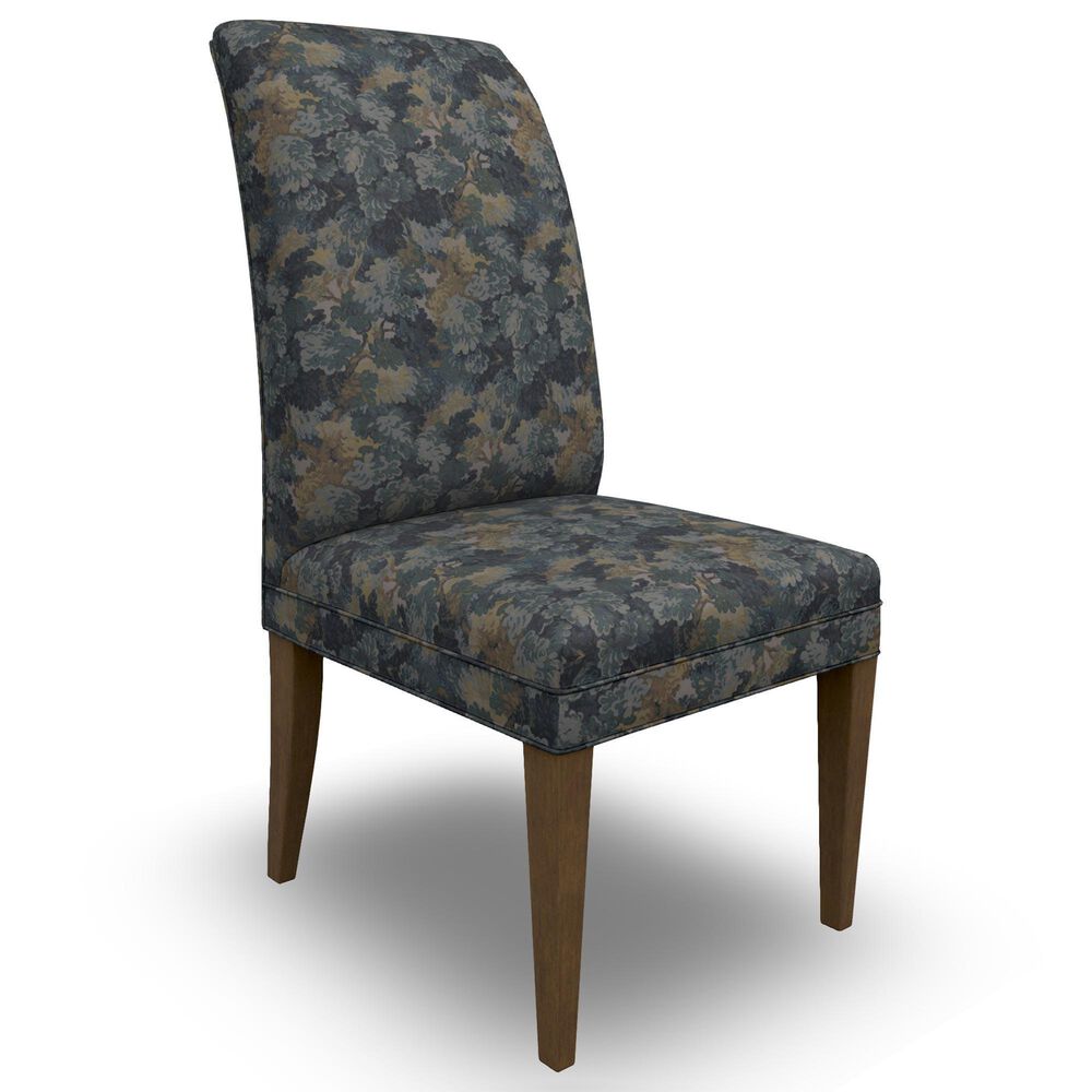 Best Home Furnishings Odell Side Chair with Forest Cushion in Dark Walnut, , large