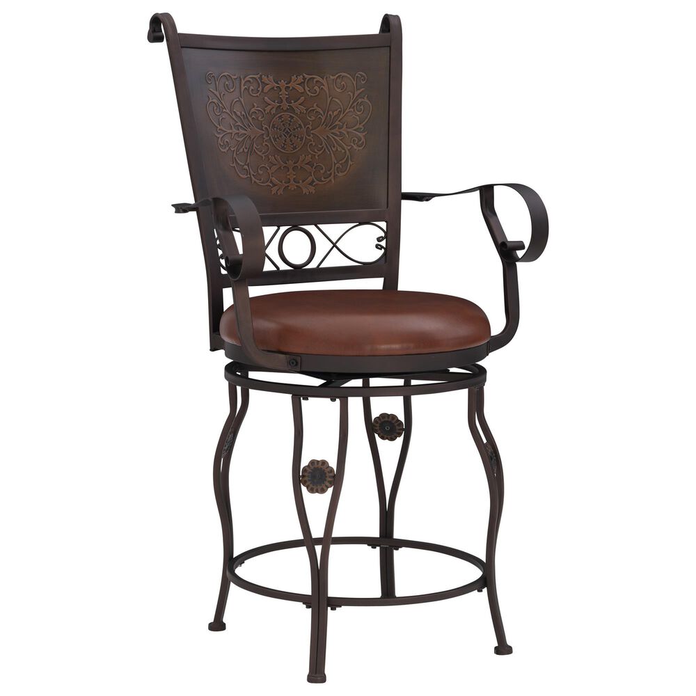 Linon Home Decor Beatrix Swivel Counter Stool in Bronze, , large
