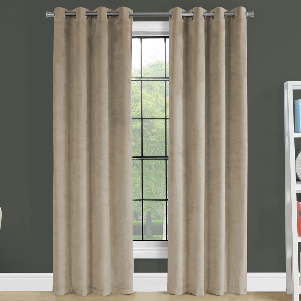 Monarch Specialties 52&quot; x 84&quot; Curtain Panel in Beige &#40;Set of 2&#41;, , large