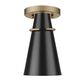 Golden Lighting Reeva 7" Wall Sconce with Matte Black Shade in Modern Brass, , large