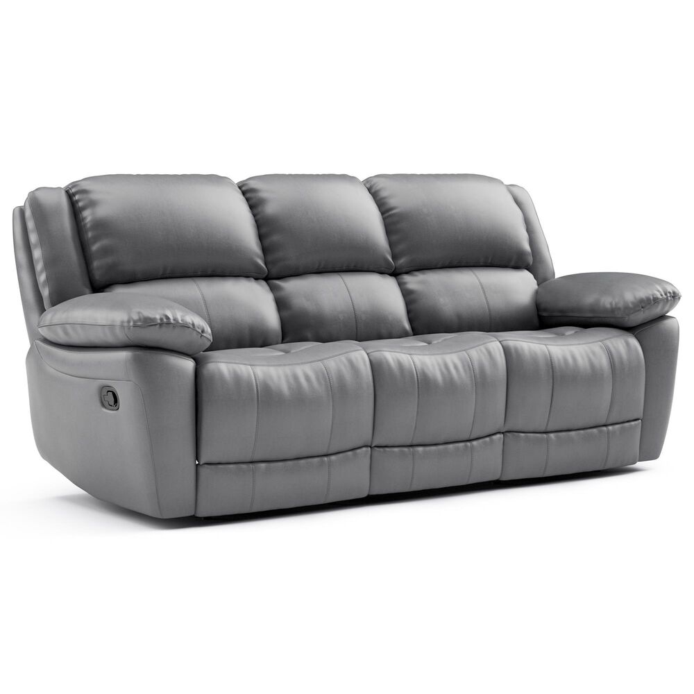 Furniture of America Glarus Manual Recliner Sofa and Loveseat Set in Dark Gray, , large