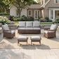 Sunwell Garden 5-Piece Patio Conversation Set with Stationary Chairs in Beige, , large