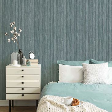 Tempaper Grasscloth Chambray Peel and Stick Wallpaper, , large