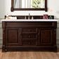 James Martin Vanities Brookfield 60" Single Bathroom Vanity in Burnished Mahogany with 3 cm Arctic Fall Solid Surface Top and Rectangle Sink, , large