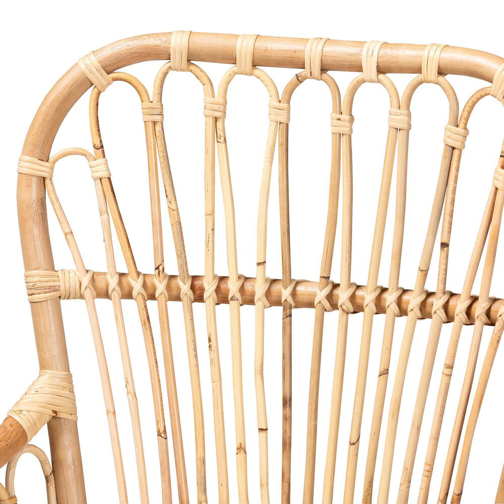 Baxton Studio Aya Rattan Arm Chair in White, , large