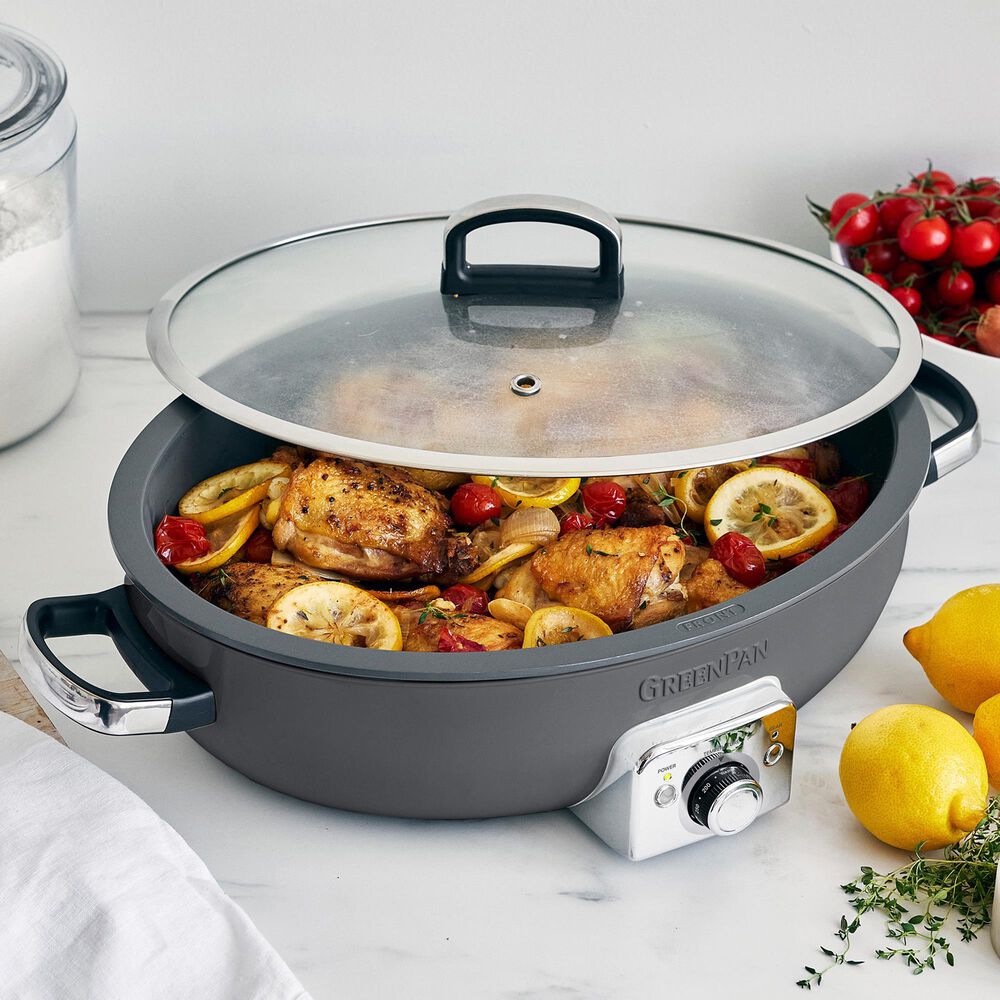 Green Pan Elite 21" Oval Electric Skillet in Graphite, , large