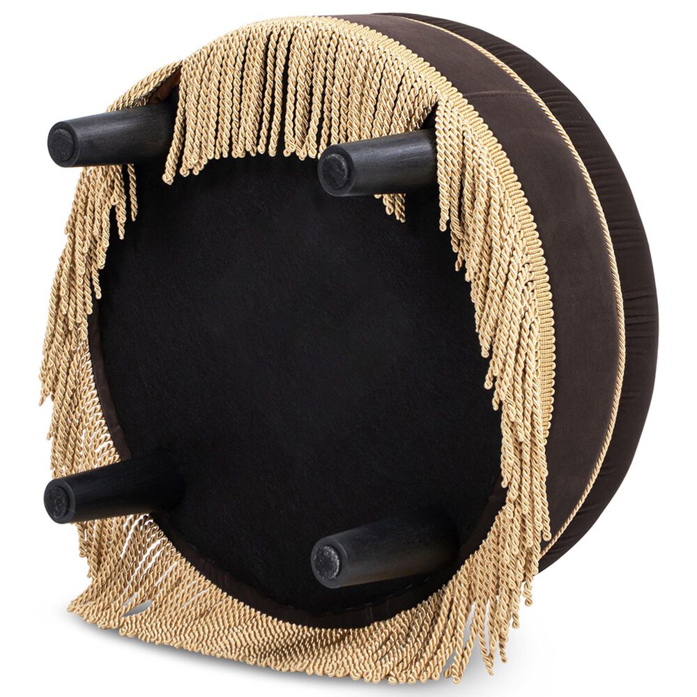 Jennifer Taylor Home Yolanda Standard Ottoman in Deep Brown and Gold, , large