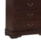 Crown Mark Louis Philip 5 Drawer Chest in Cherry, , large