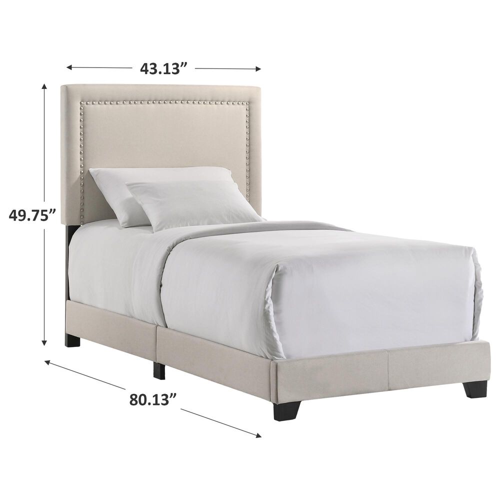 Hawthorne Furniture Zion Upholstered Twin Panel Bed in Fog, , large
