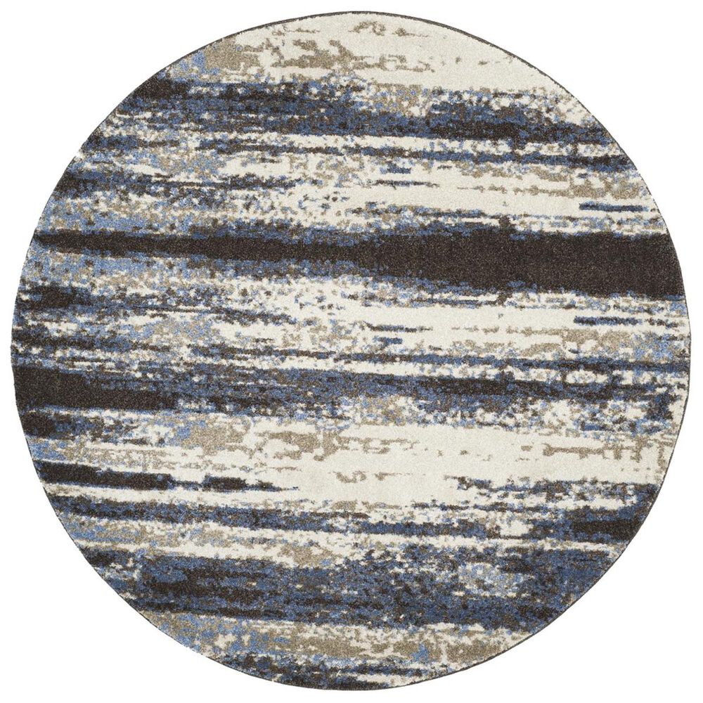 Safavieh Retro RET2138-1165 4&#39; Round Cream and Blue Area Rug, , large