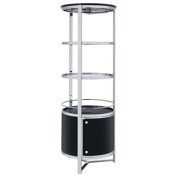 Mayberry Hill Lalia Wine Cabinet in Black and Chrome, , large
