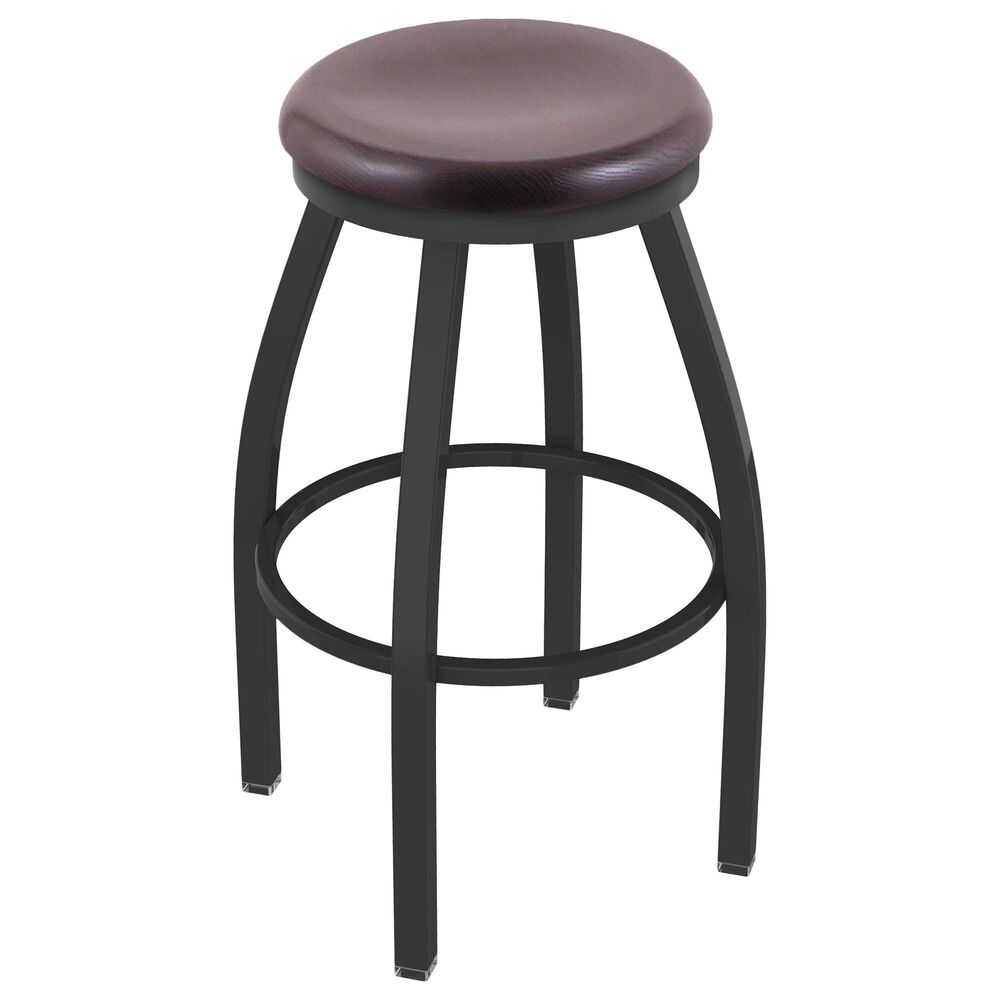 Holland Bar Stool 802 Misha 25" Swivel Counter Stool with Pewter and Dark Cherry Oak Seat, , large