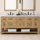 James Martin Vanities Breckenridge 72" Double Bathroom Vanity in Light Natural Oak with 3 cm Arctic Fall Solid Surface Top and Rectangular Sinks, , large