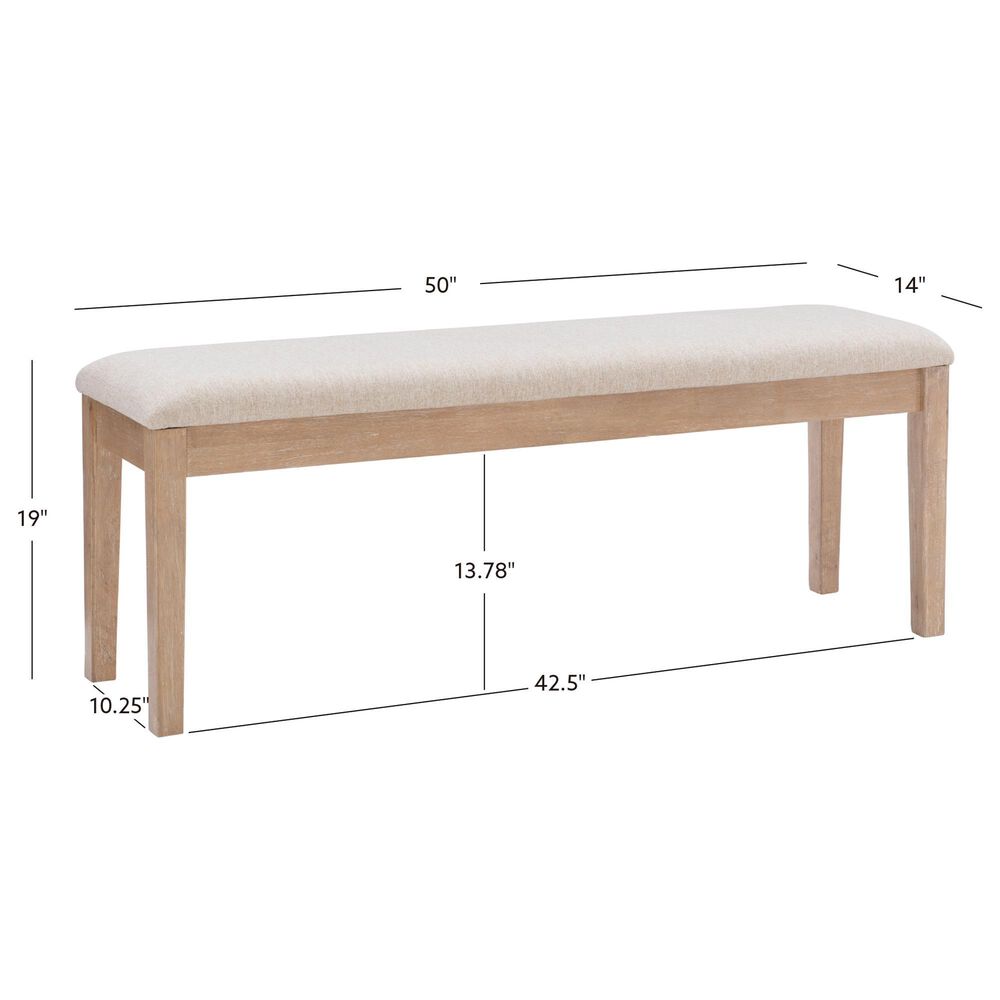 Linon Home Decor Drury Bench in Natural, , large