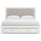 Ashley Zuraleus 4-Piece King Upholstered Storage Bedroom Set in Matte White, , large