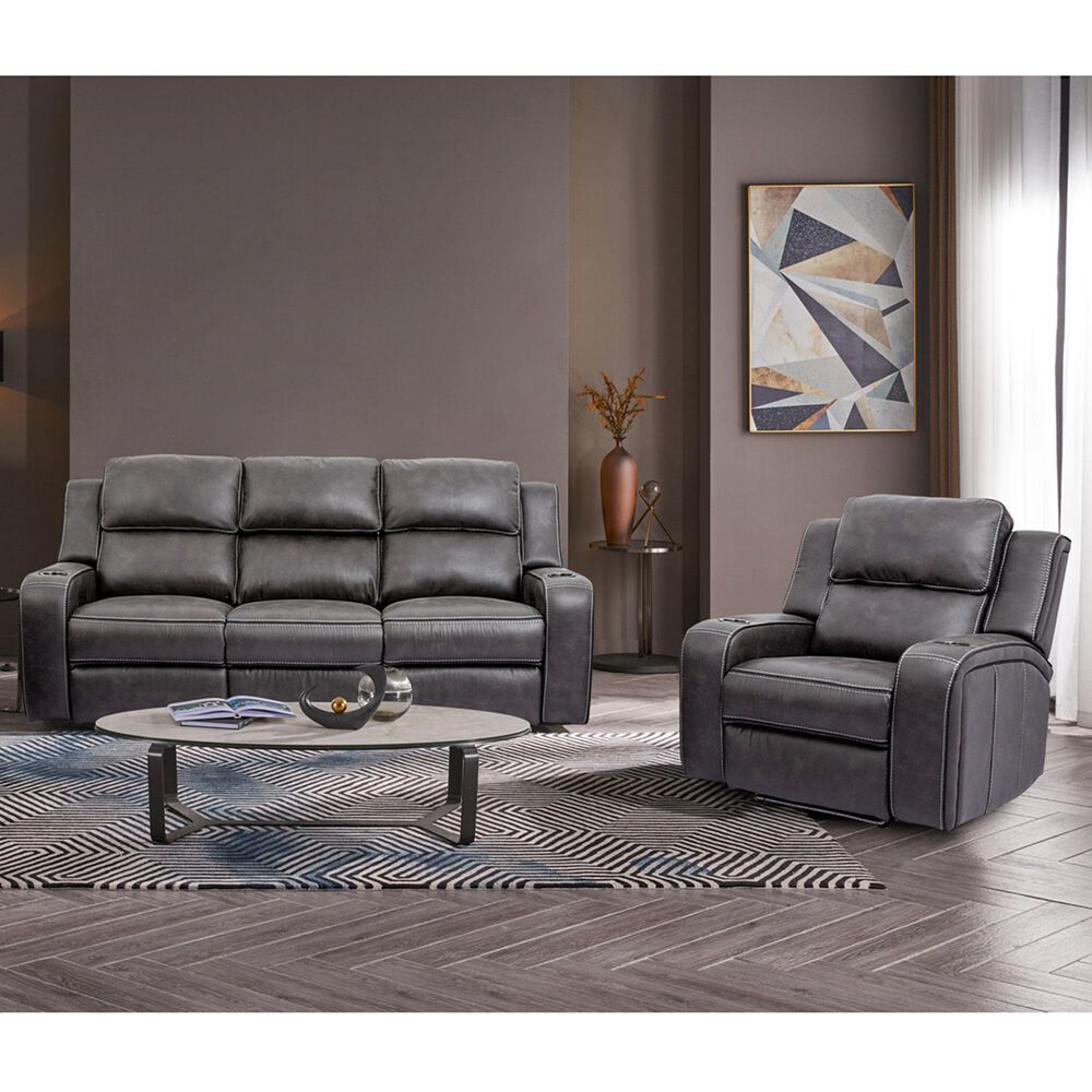 Oxford Furniture 2-Piece Power Reclining Living Room Set in Cowboy Granite, , large