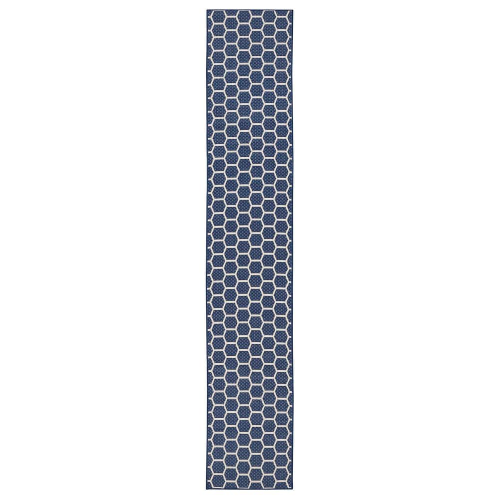 Nourison Twist Reversible 2"2" x 12" Navy Indoor/Outdoor Runner, , large