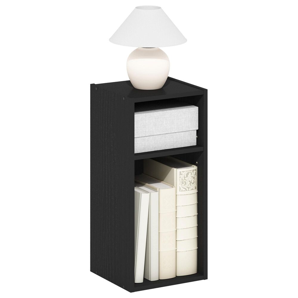 HOMLUX 2-Tier Space Saving Storage Bookcase with Adjustable Shelf in Blackwood, , large
