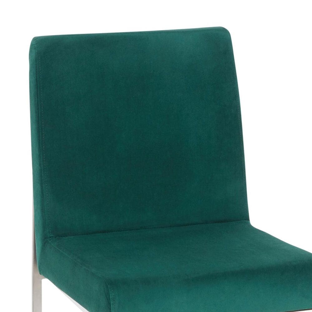 Lumisource Fuji Side Chair with Green Cushion in Brushed Stainless Steel &#40;Set of 2&#41;, , large