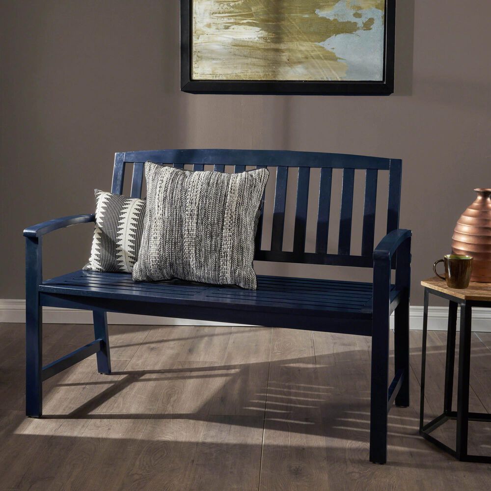 Hearth and Haven Loja Patio Bench in Blue, , large
