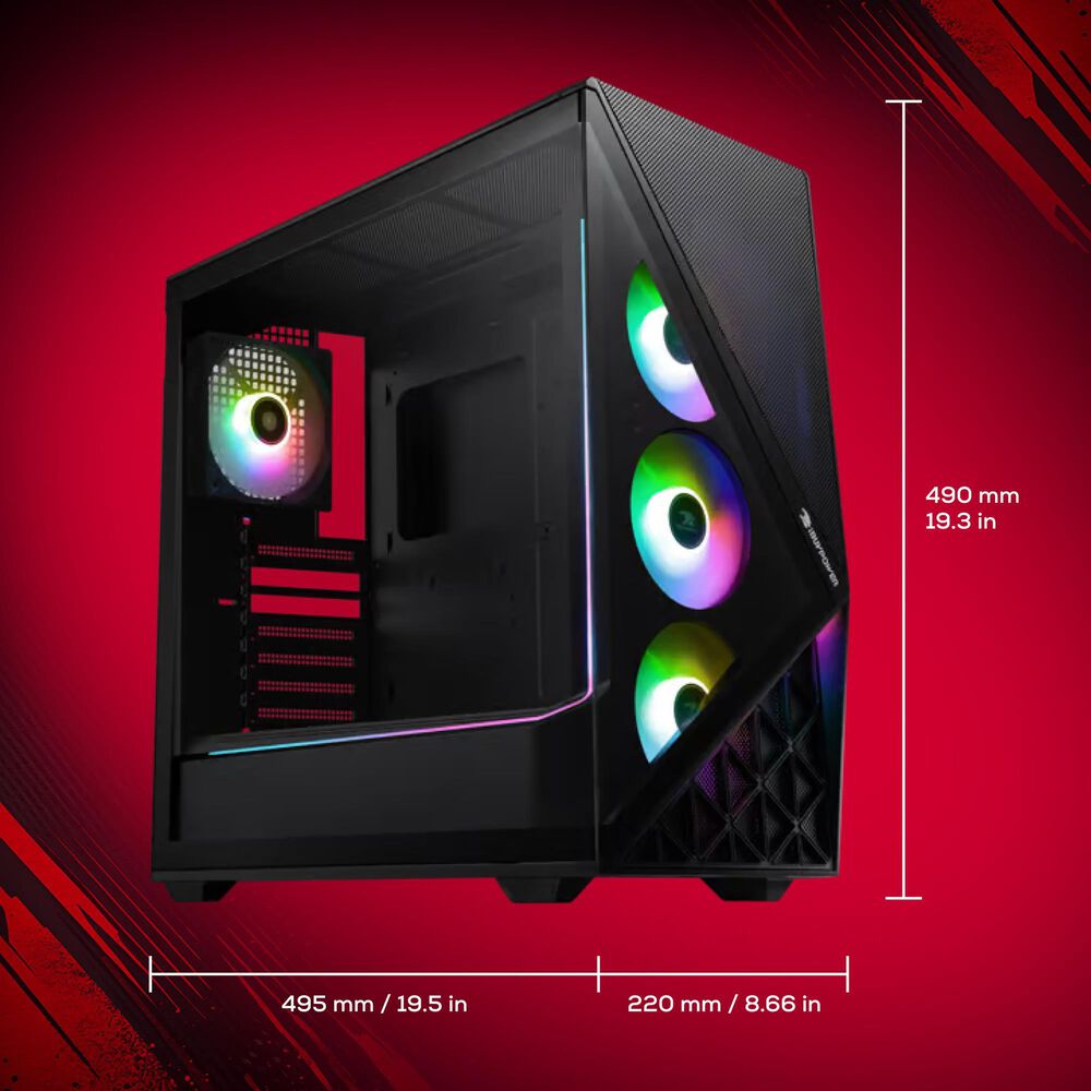 iBUYPOWER Slate Gaming PC Desktop | AMD Ryzen 7 8700F - 16GB RAM - AMD Radeon RX 7700 XT Graphic - 1TB SSD in Black, , large