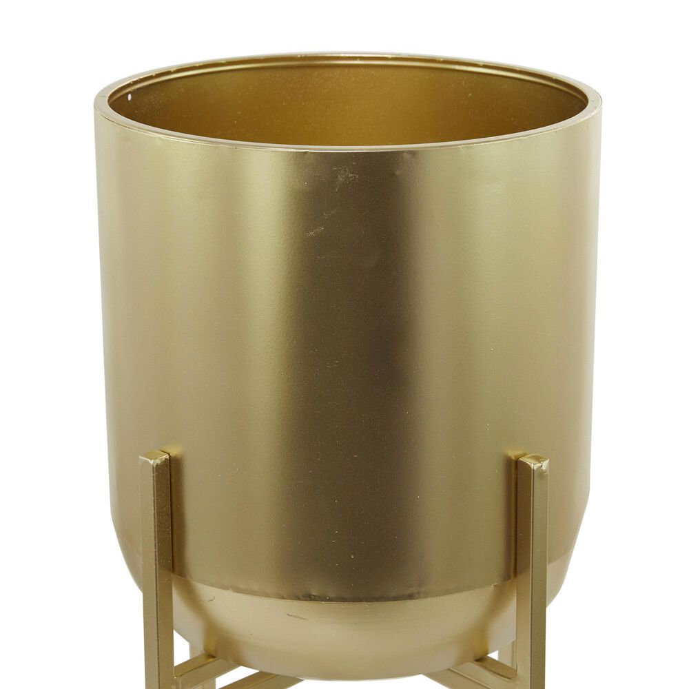 Maple and Jade 36&quot; Dome Planter with Removable Stand in Satin Gold, , large