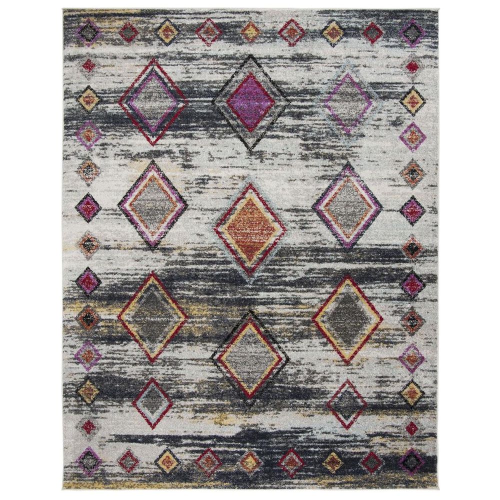 Safavieh Adirondack ADR205F 5"1" x 7"6" Light Grey and Red Area Rug, , large