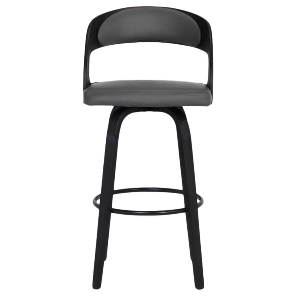 Blue River Shelly 26" Counter Height Barstool in Black and Grey Faux Leather, , large