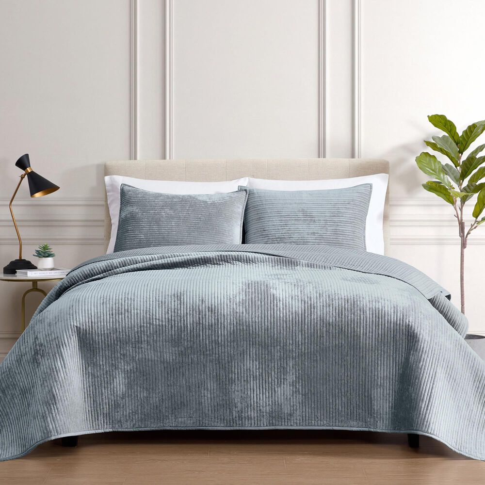 Hallmart Collectibles Reese 3-Piece Queen Coverlet Set in Blue, , large