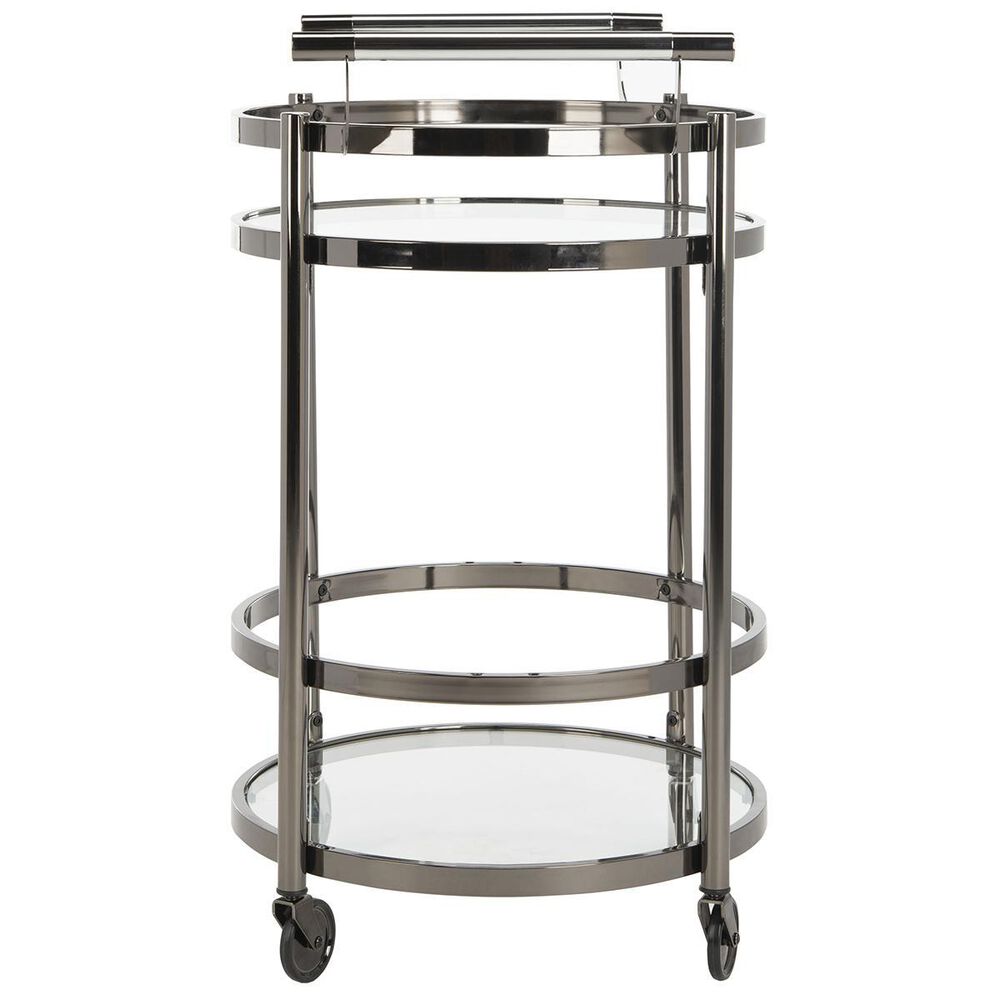 Safavieh Sienna 2-Tier Round Bar Cart in Black Nickel, , large