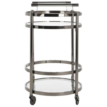 Safavieh Sienna 2-Tier Round Bar Cart in Black Nickel, , large